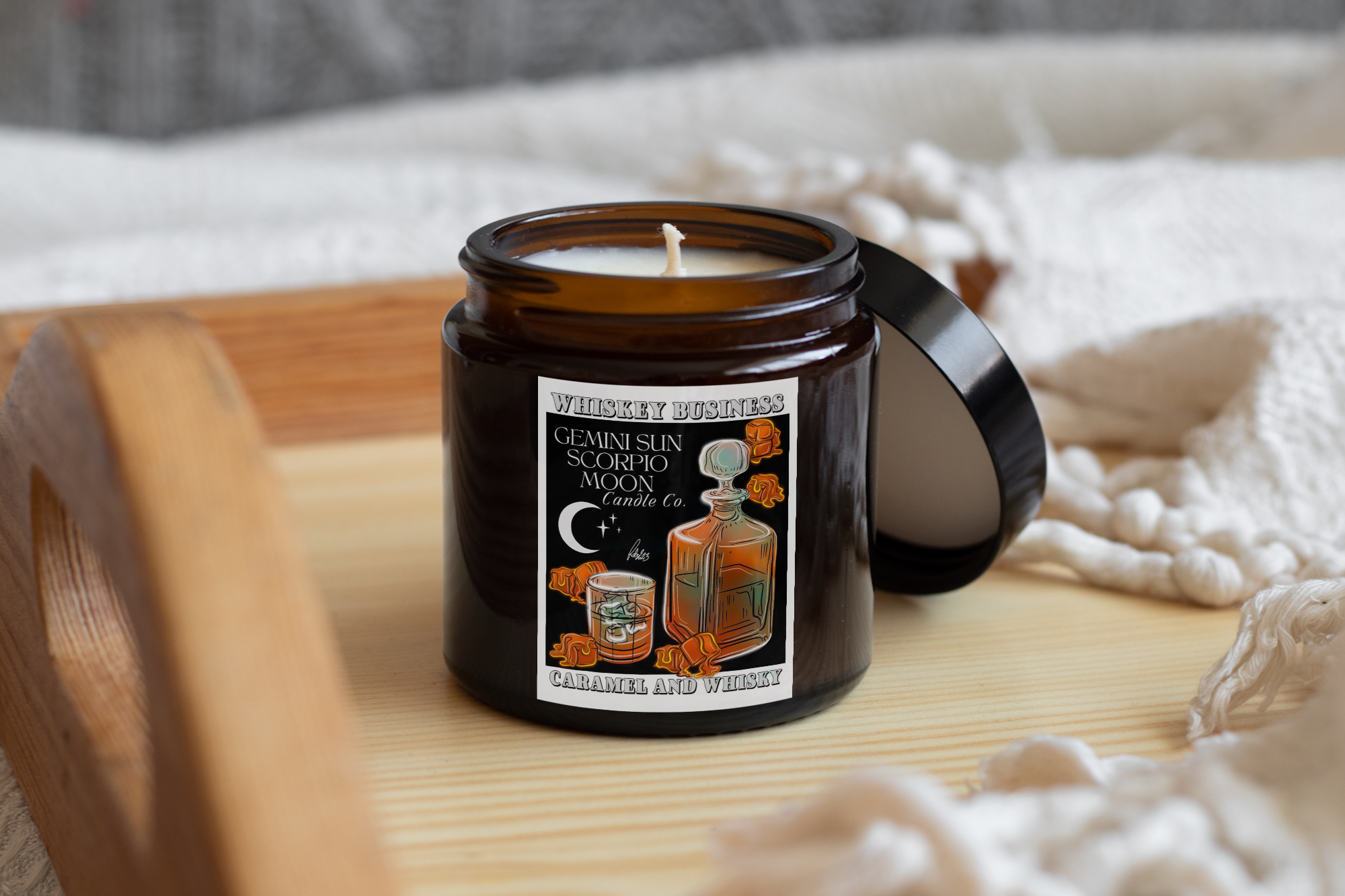 Homey Amber candles with lid 250ml