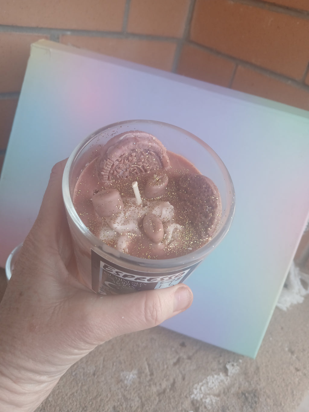 Chai latte and coffee dessert candles