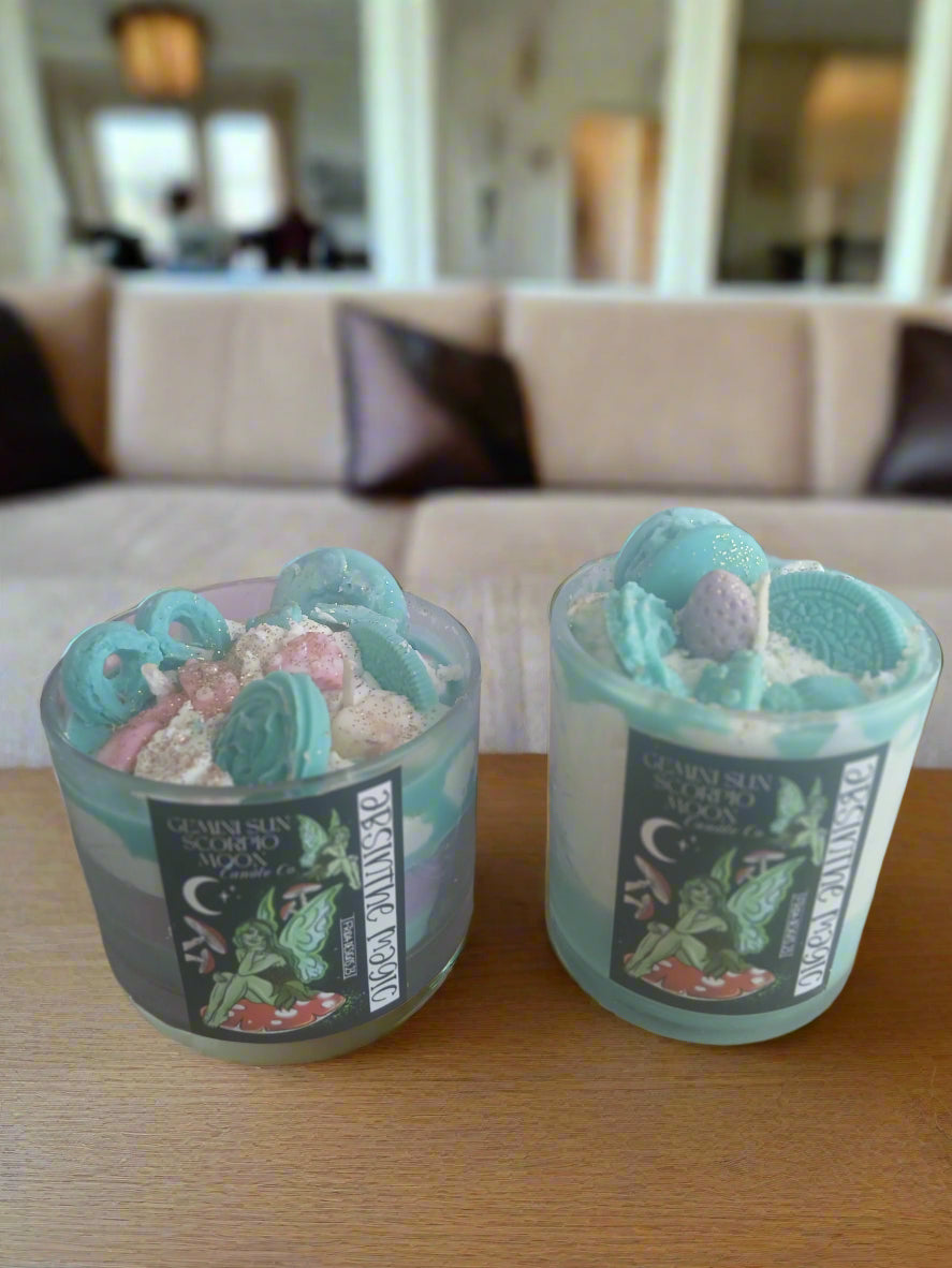 Absinthe magic dessert candle