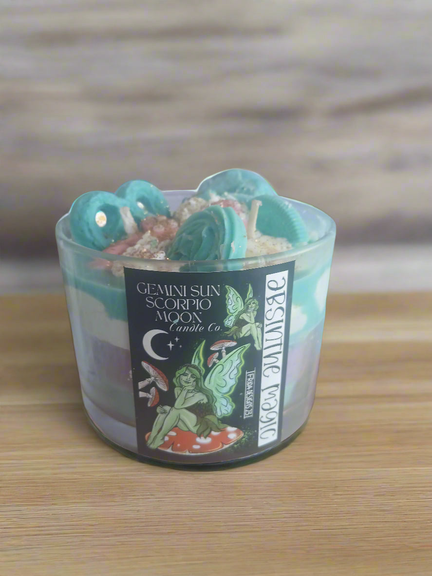 Absinthe magic dessert candle