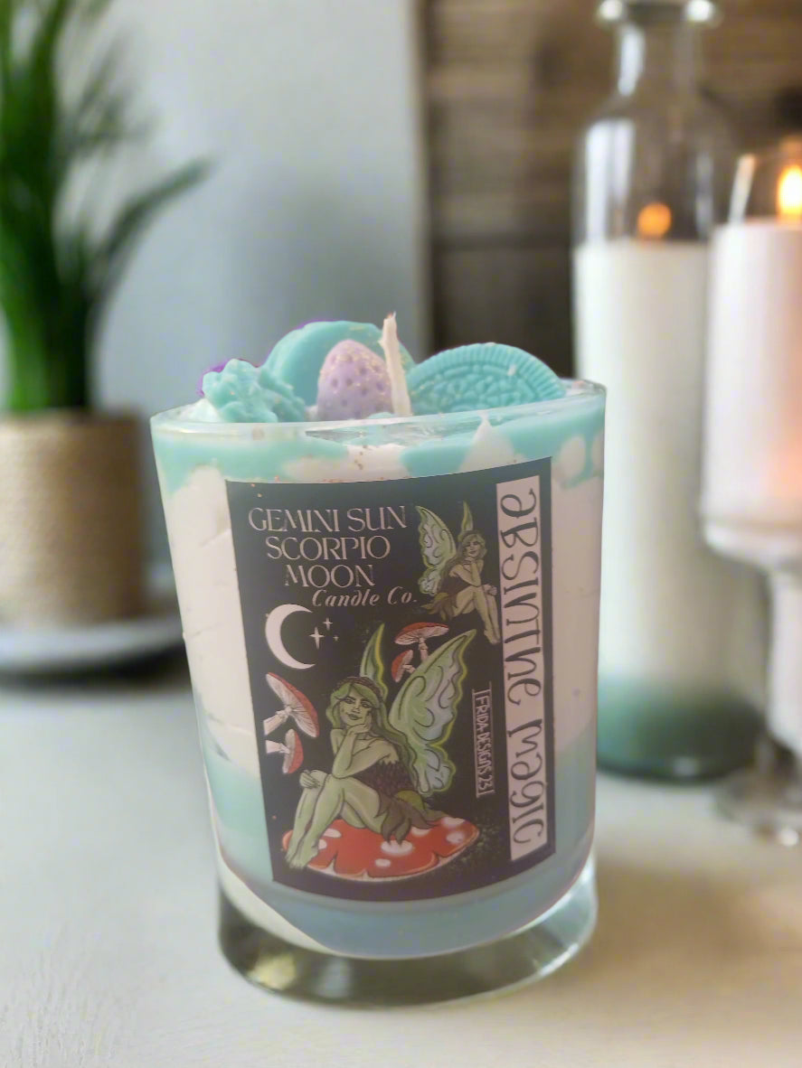 Absinthe magic dessert candle