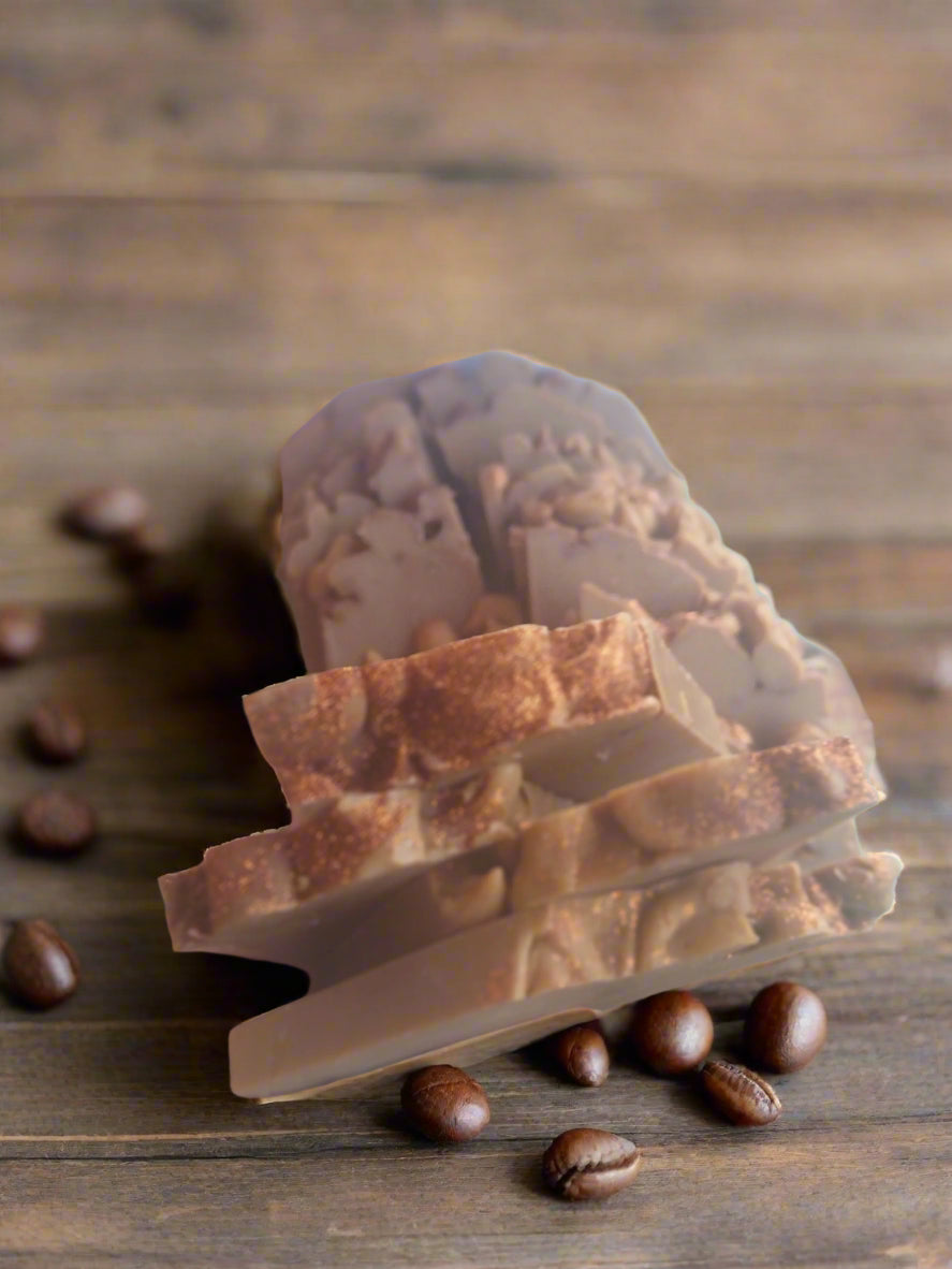 Freshly made coffee soap