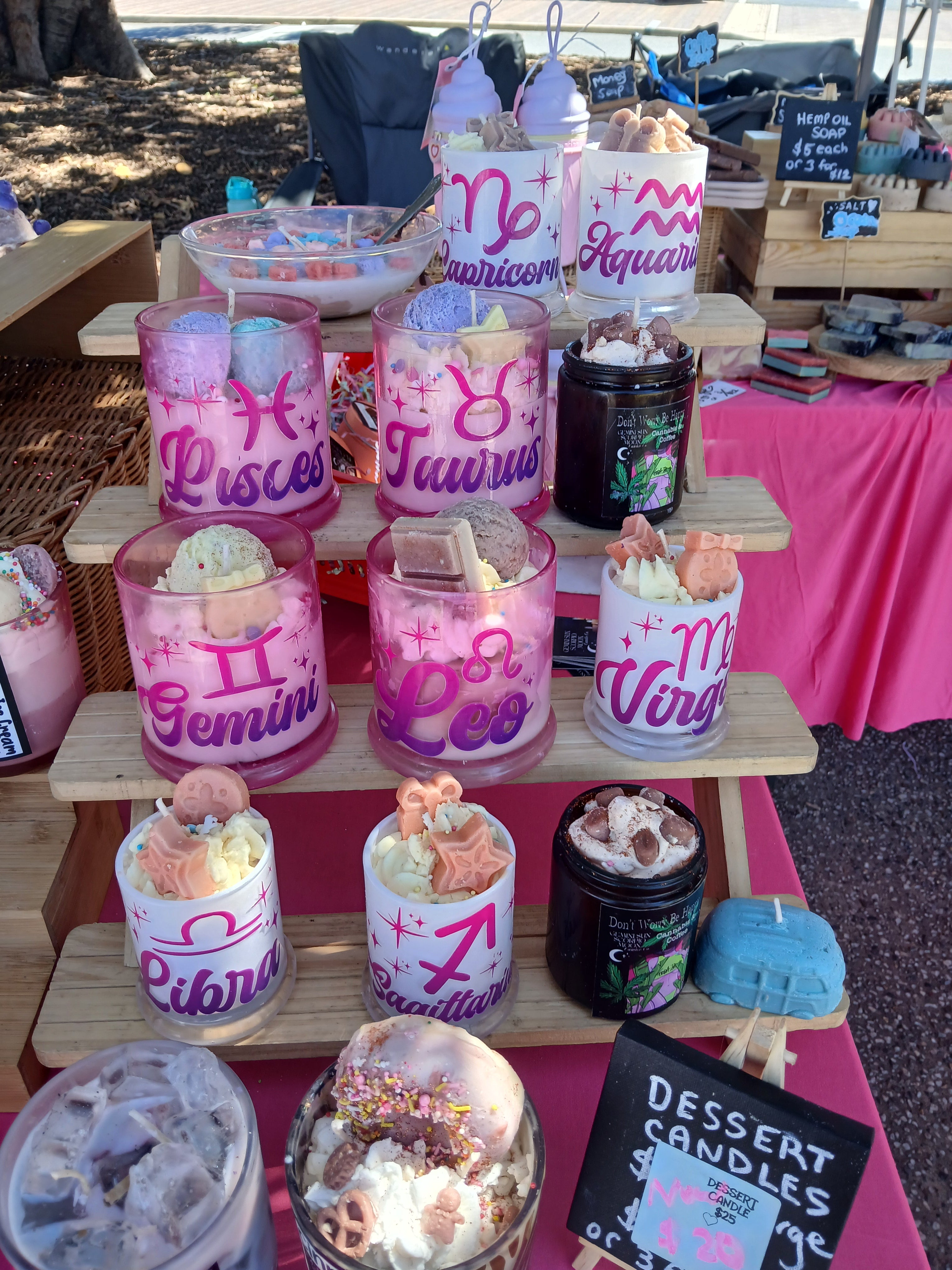 Astrology candles vanilla caramel scented 120 hour burn