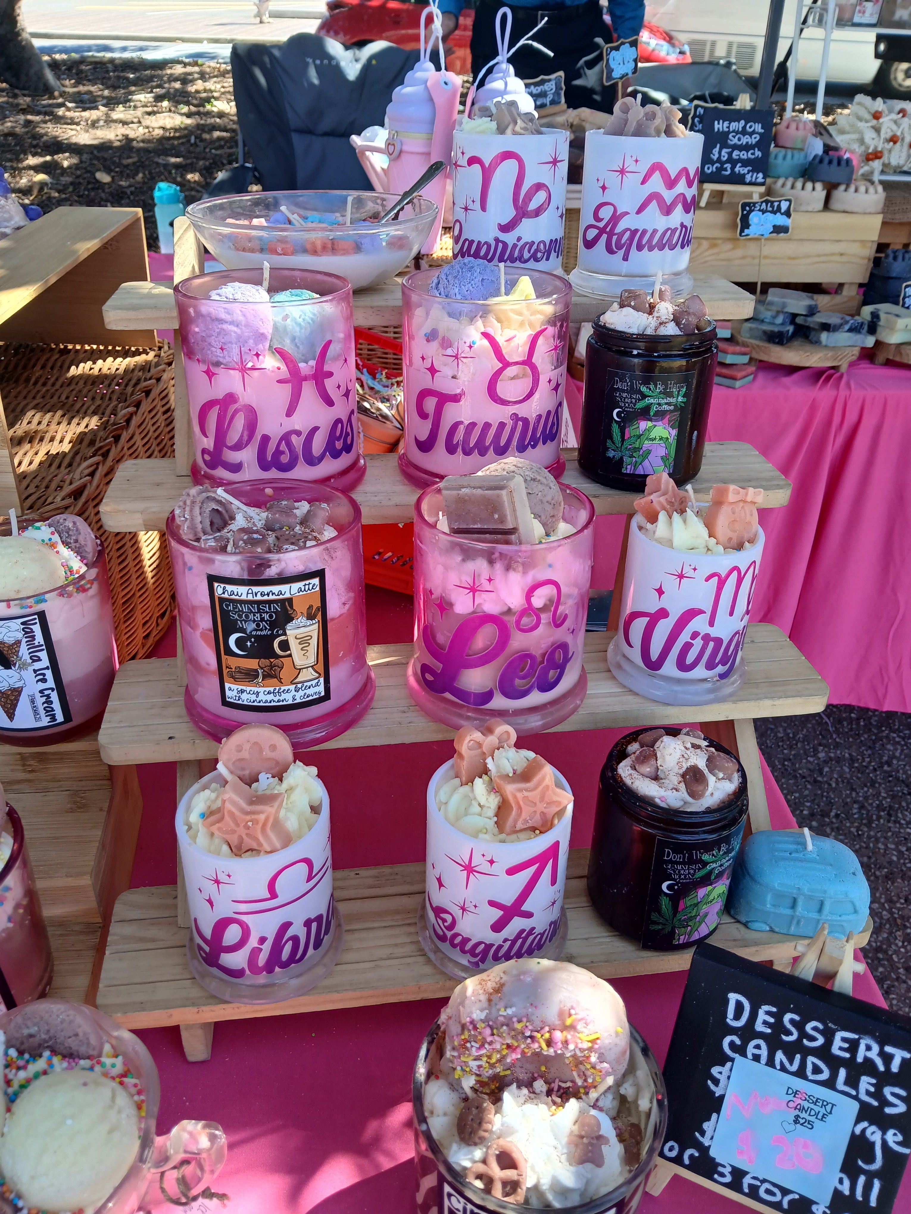 Astrology candles vanilla caramel scented 120 hour burn