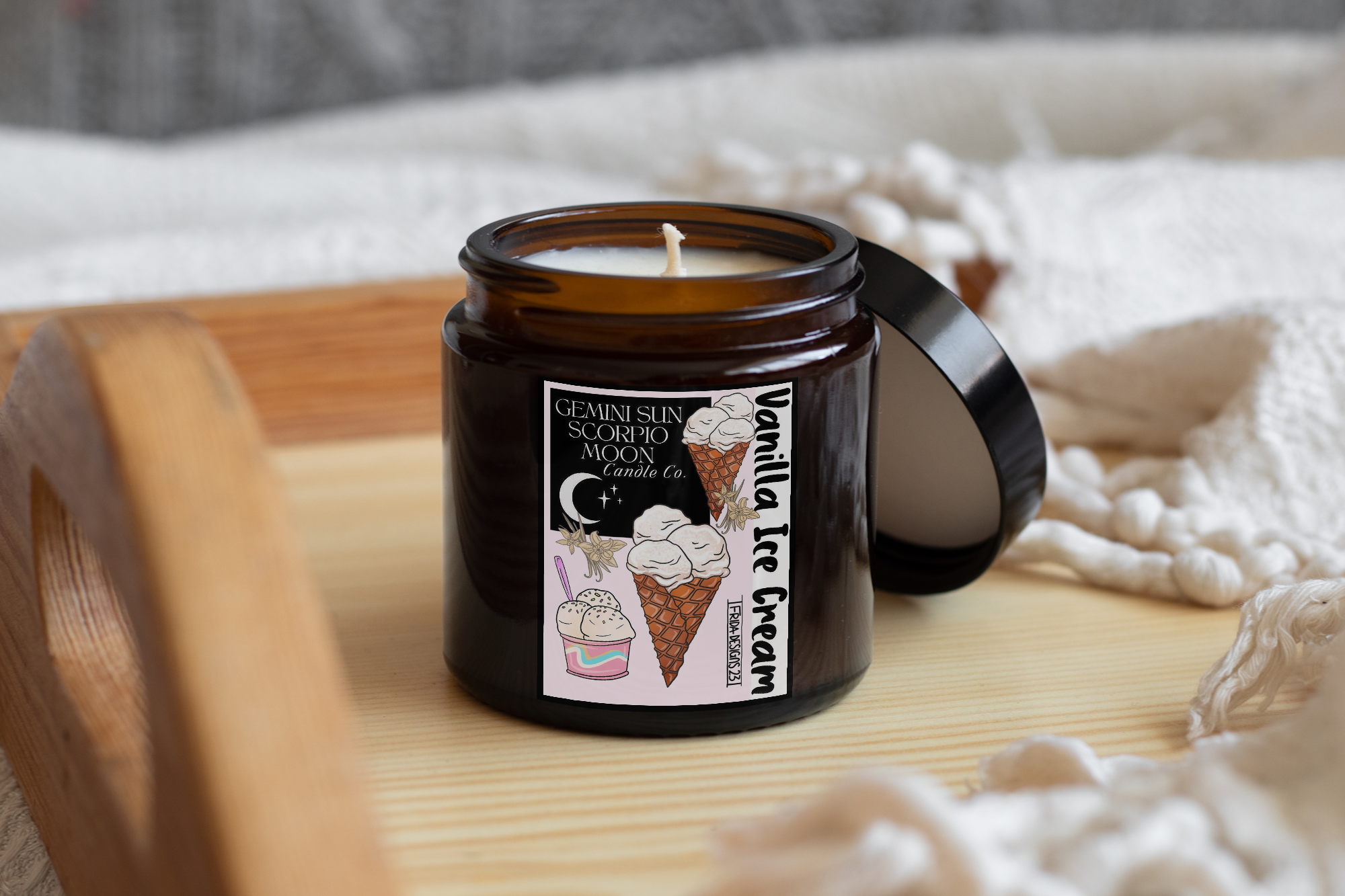 Homey Amber candles with lid 250ml