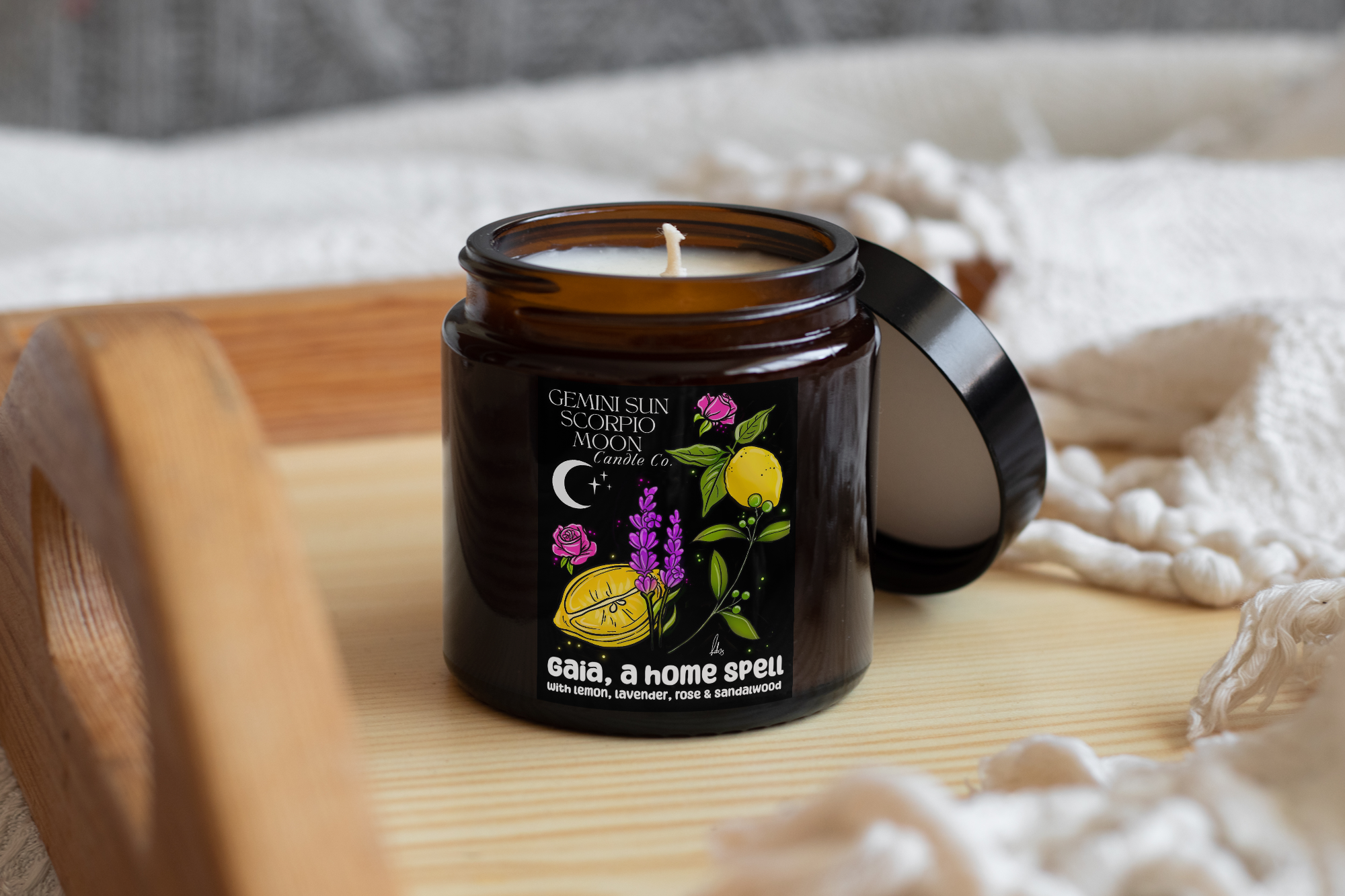 Homey Amber candles with lid 250ml