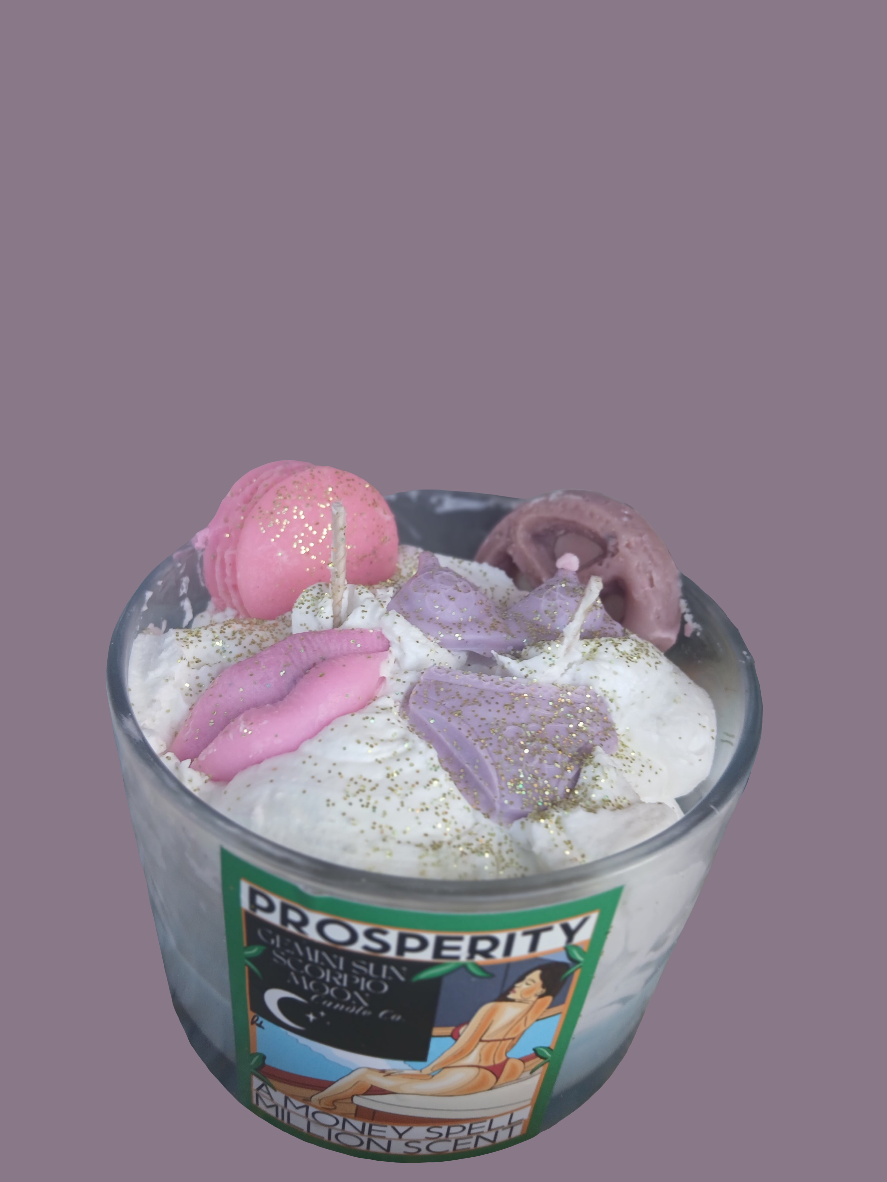 Prosperity money spell candle