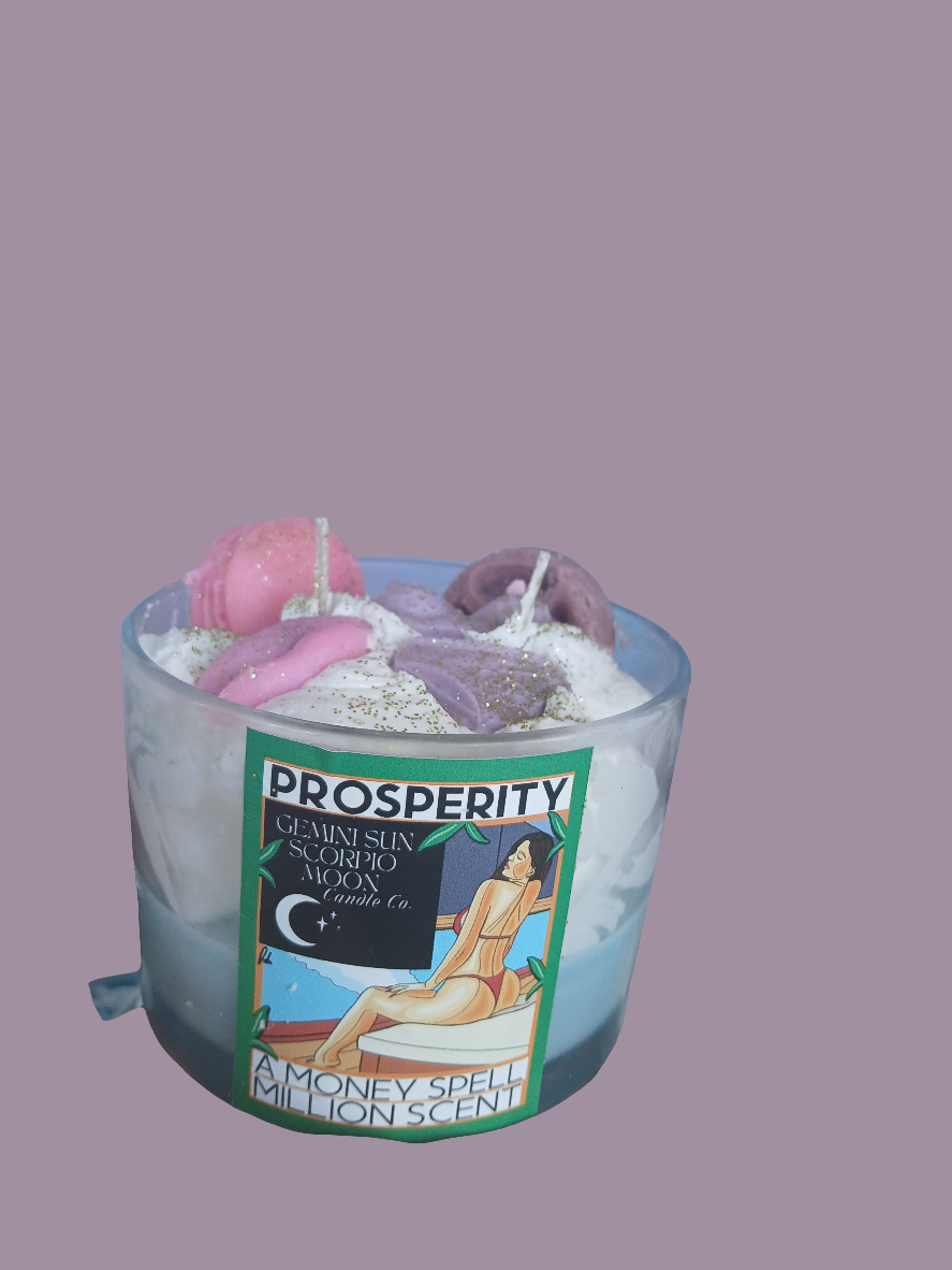 Prosperity money spell candle