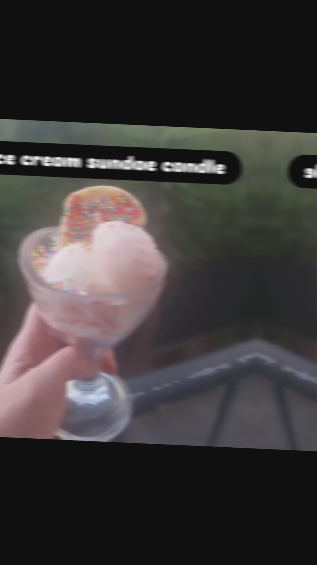 Vanilla icecream Sundae Dessert candle